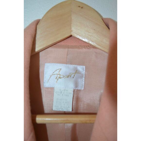 Vintage Salmon Pink Structured Wool Blazer - Picture 4 of 8